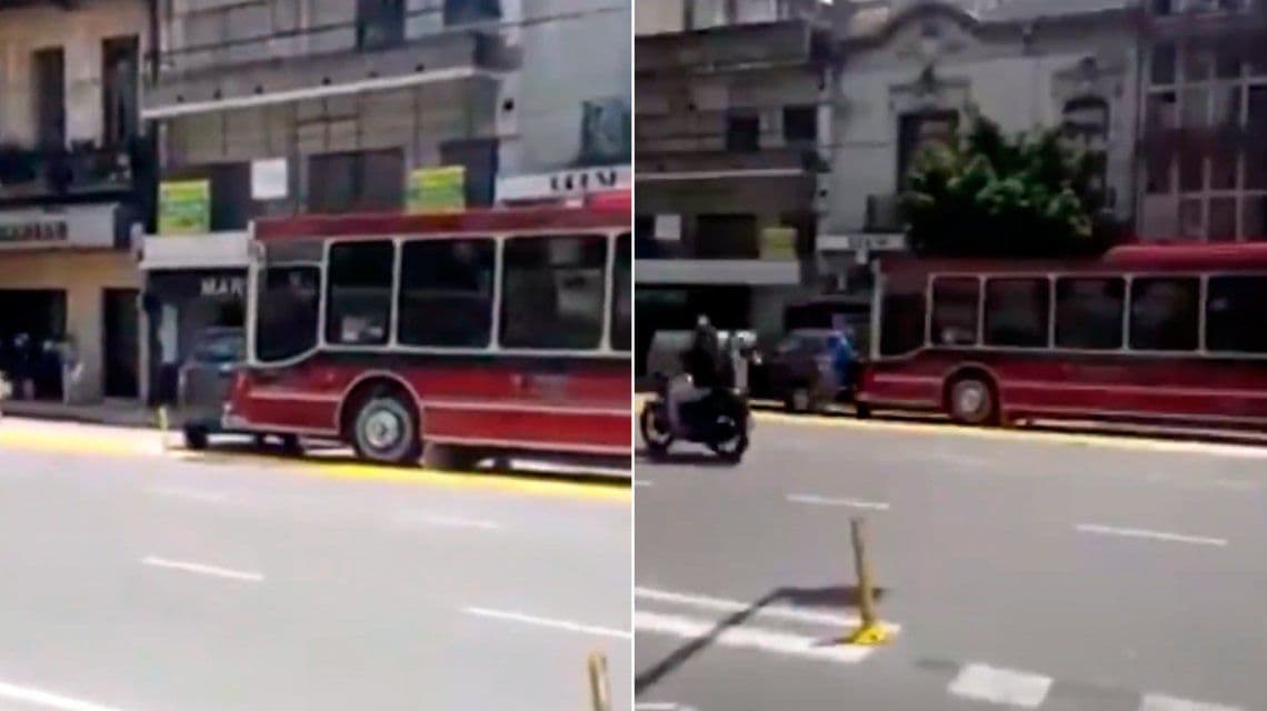 Otro caso de «Relatos Salvajes» en la Ciudad: un automovilista destrozó un colectivo a «batazos»