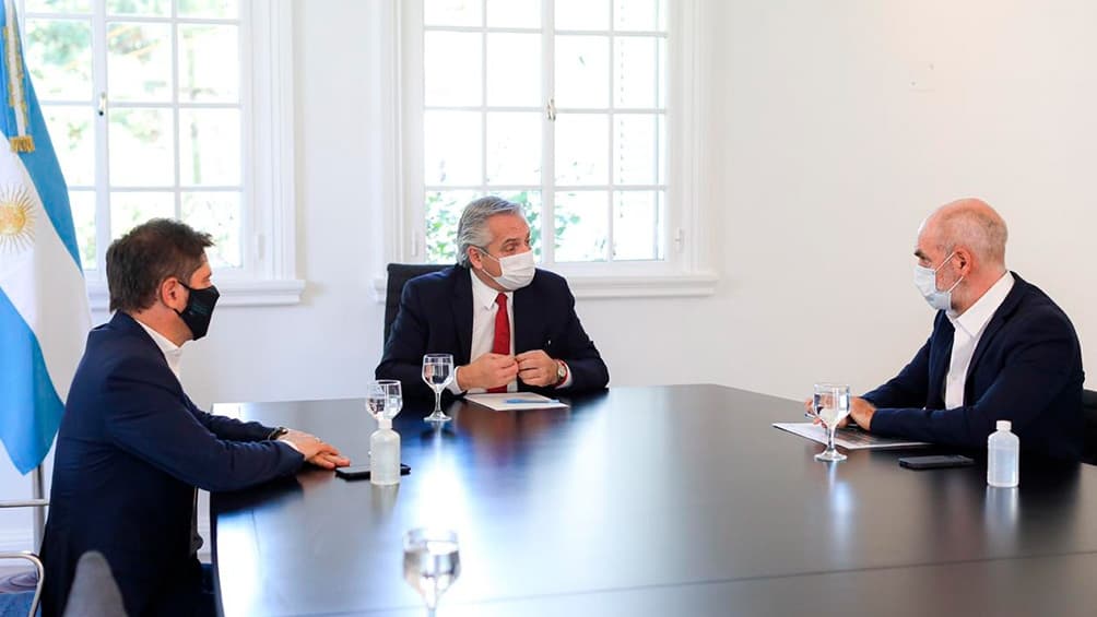 Preocupados por el aumento de casos, Fernández, Kicillof y Larreta se reunieron en Olivos