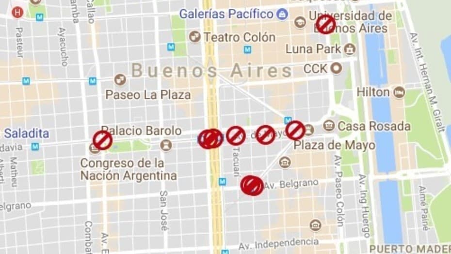 Los cortes de calles en el centro porteño por la marcha para pedir por Santiago Maldonado