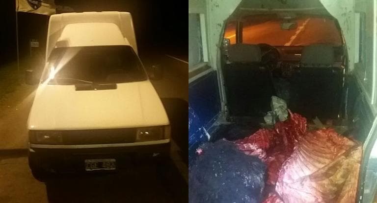 Detienen a conductor alcoholizado y con dos vacunos carneados en su camioneta