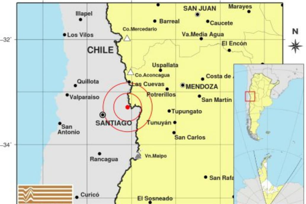 Terremoto en Chile: hubo un sismo de cinco grados y se sintió en Mendoza