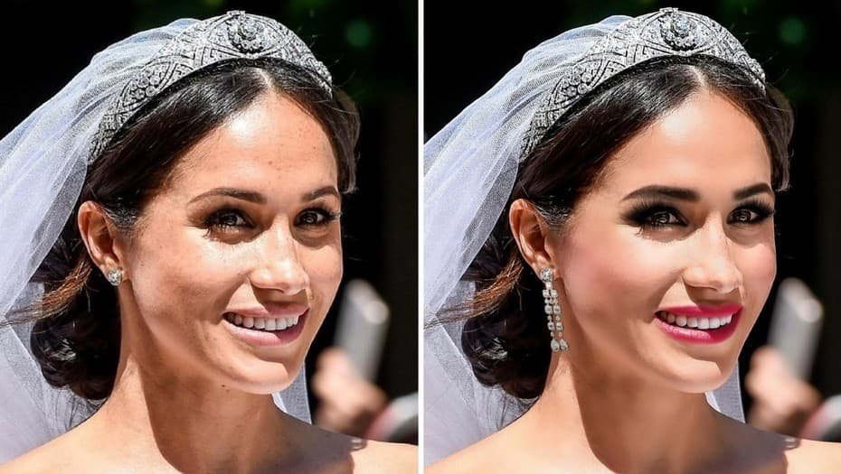 Boda real: una foto de Meghan Markle con el maquillaje retocado se viralizó y generó debate