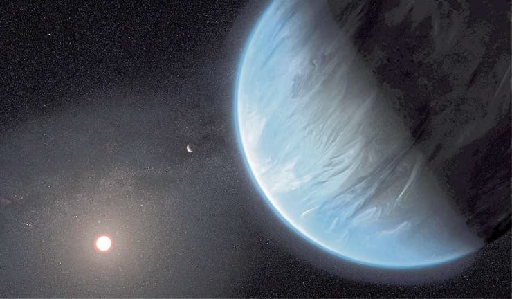 Hallan agua en la atmósfera de una «supertierra» que está en la zona habitable