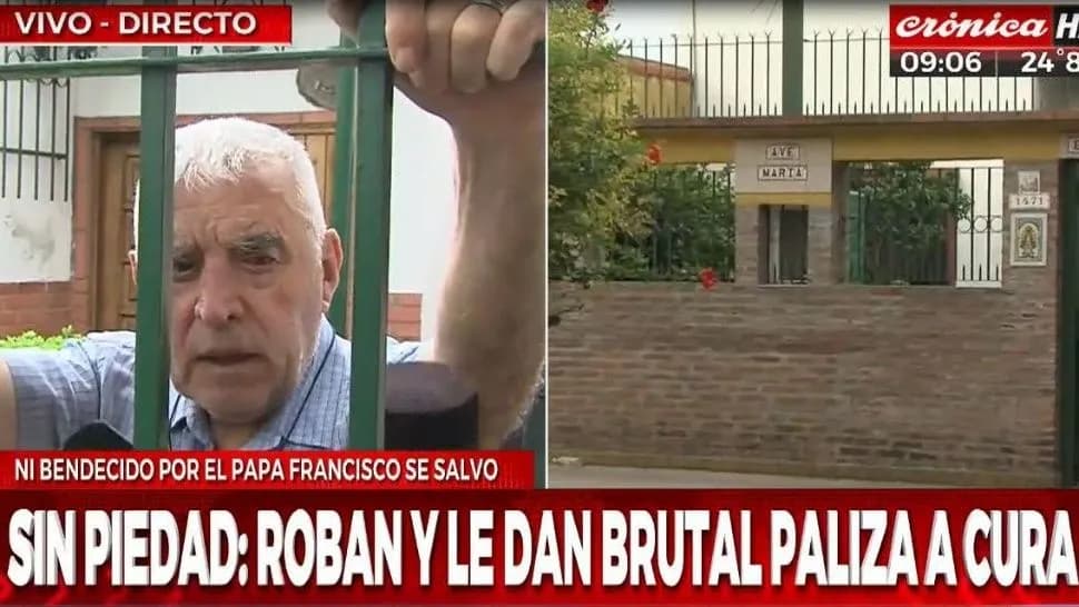 El inesperado mensaje del cura a los ladrones que lo golpearon y le robaron medio «palo»