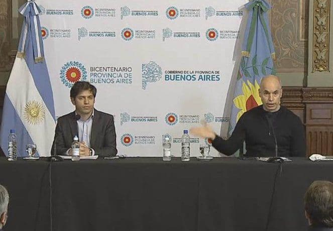 Larreta y Kicillof acordaron endurecer la cuarentena si suben los contagios