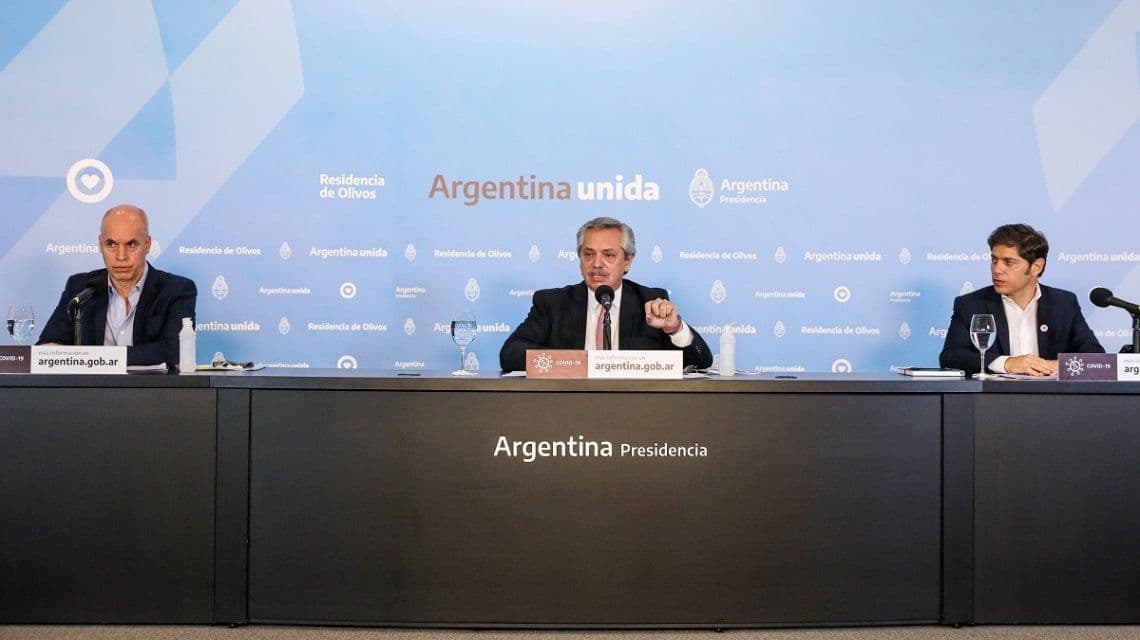 Anuncio de la nueva cuarentena: Larreta y Kicillof graban el mensaje junto a Alberto Fernández