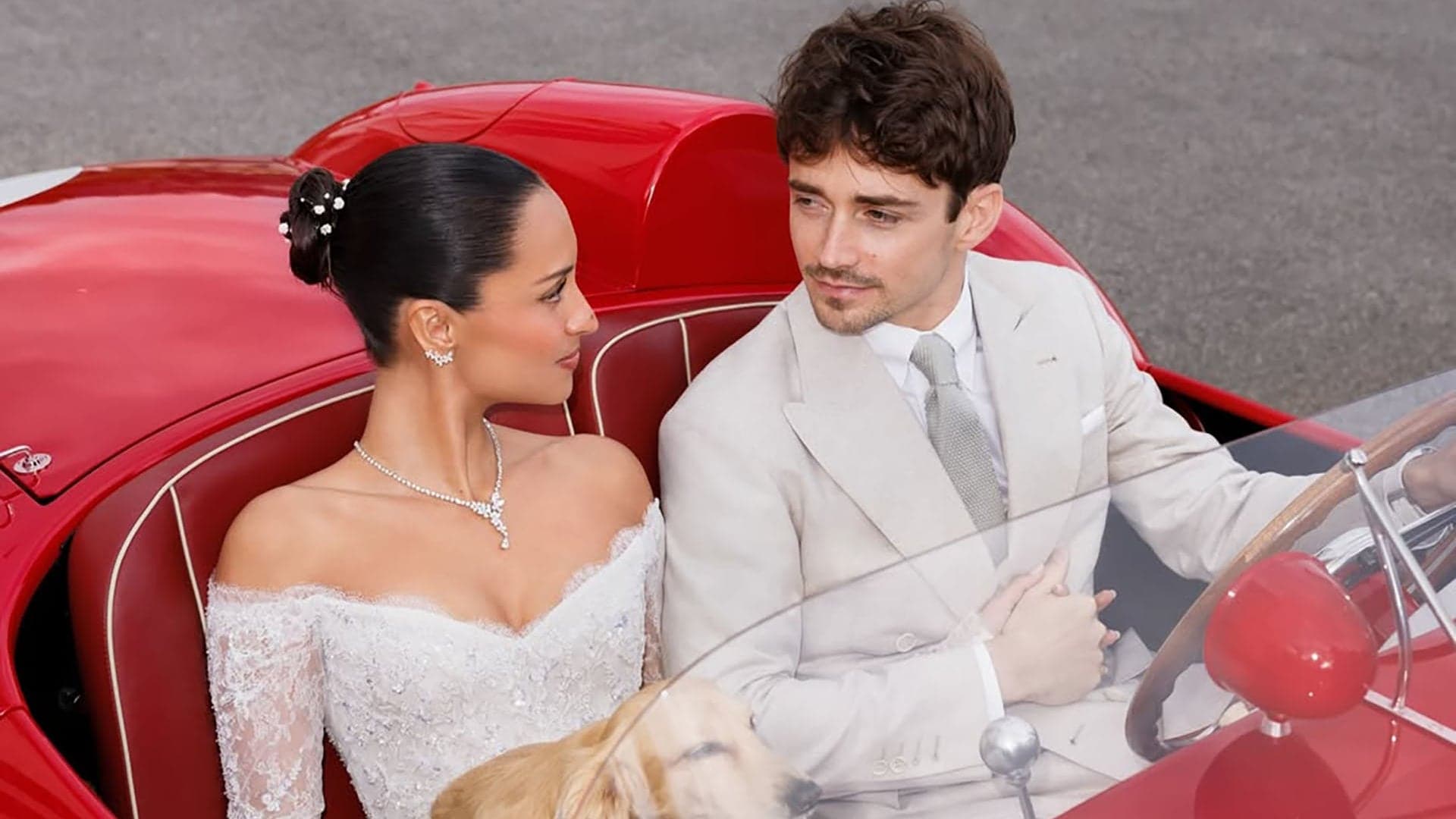 Featured image for: Charles Leclerc habló por primera vez sobre la boda “pequeña y secreta” que tuvo con su esposa, la influencer Alexandra Saint Mleux
