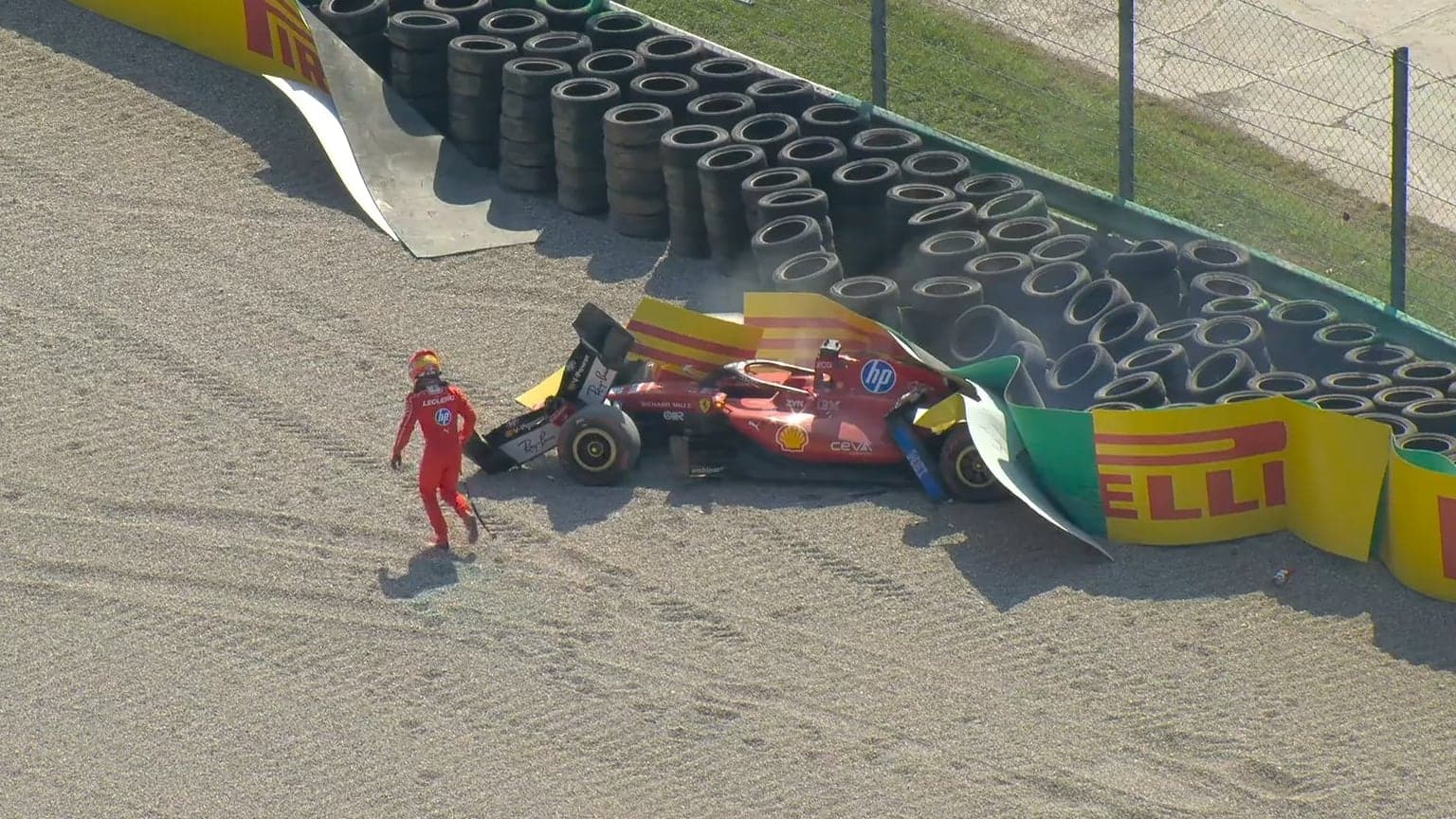 El fuerte accidente de Charles Leclerc que generó una bandera roja en el Gran Premio de Italia de la Fórmula 1