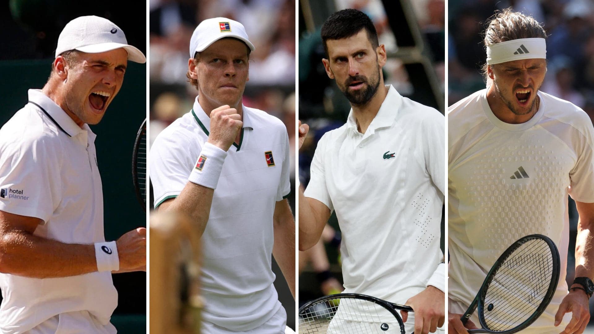 Jannik Sinner vs. Novak Djokovic y Alexander Zverev vs. Arthur Fery: hora y dónde ver en vivo las semifinales de Wimbledon 2026