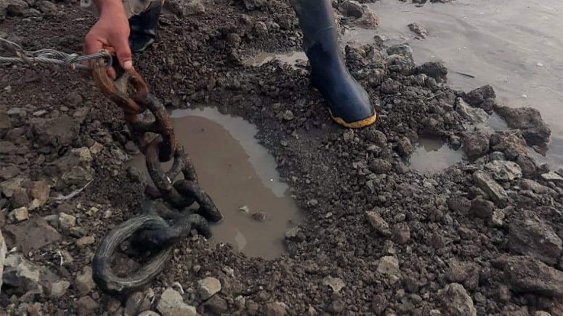 San Pedro: encontraron una cadena de la batalla Vuelta de Obligado