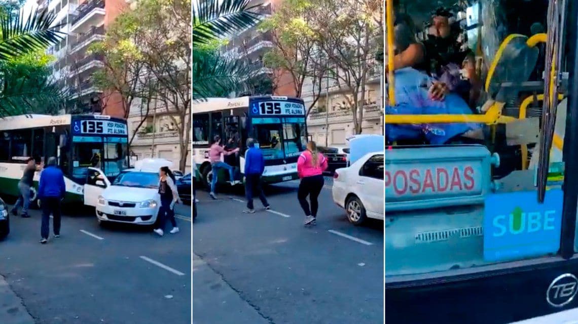 «Relatos Salvajes» en Caballito: un hombre atacó a un colectivero con una llave francesa