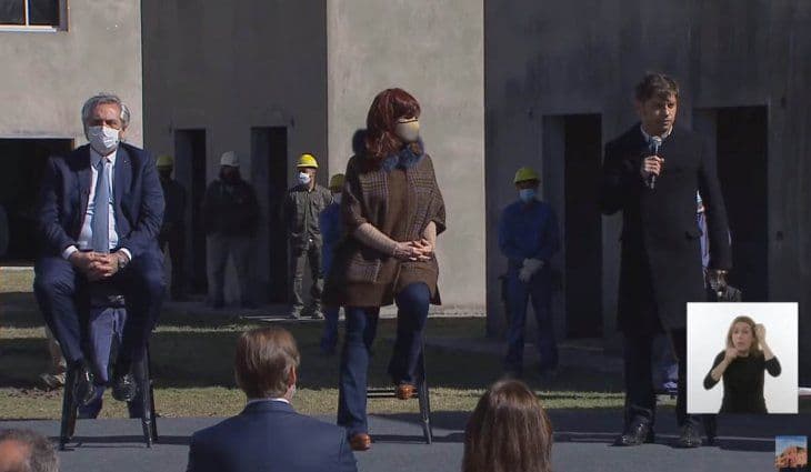 Alberto Fernández, Cristina Kirchner y Axel Kicillof, juntos en un acto: «Esta es la foto de la unidad»