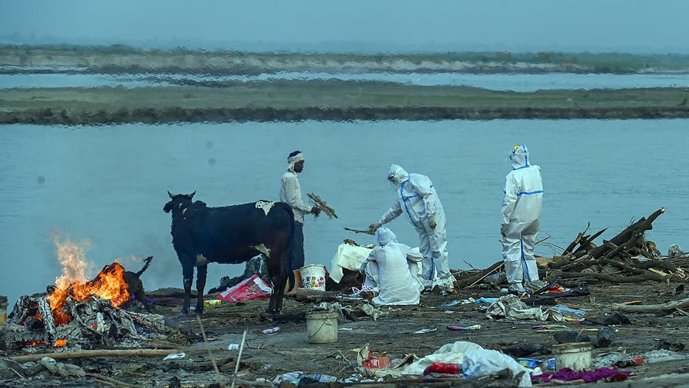 India superó los 250.000 muertos por coronavirus y rescató cadáveres del Ganges