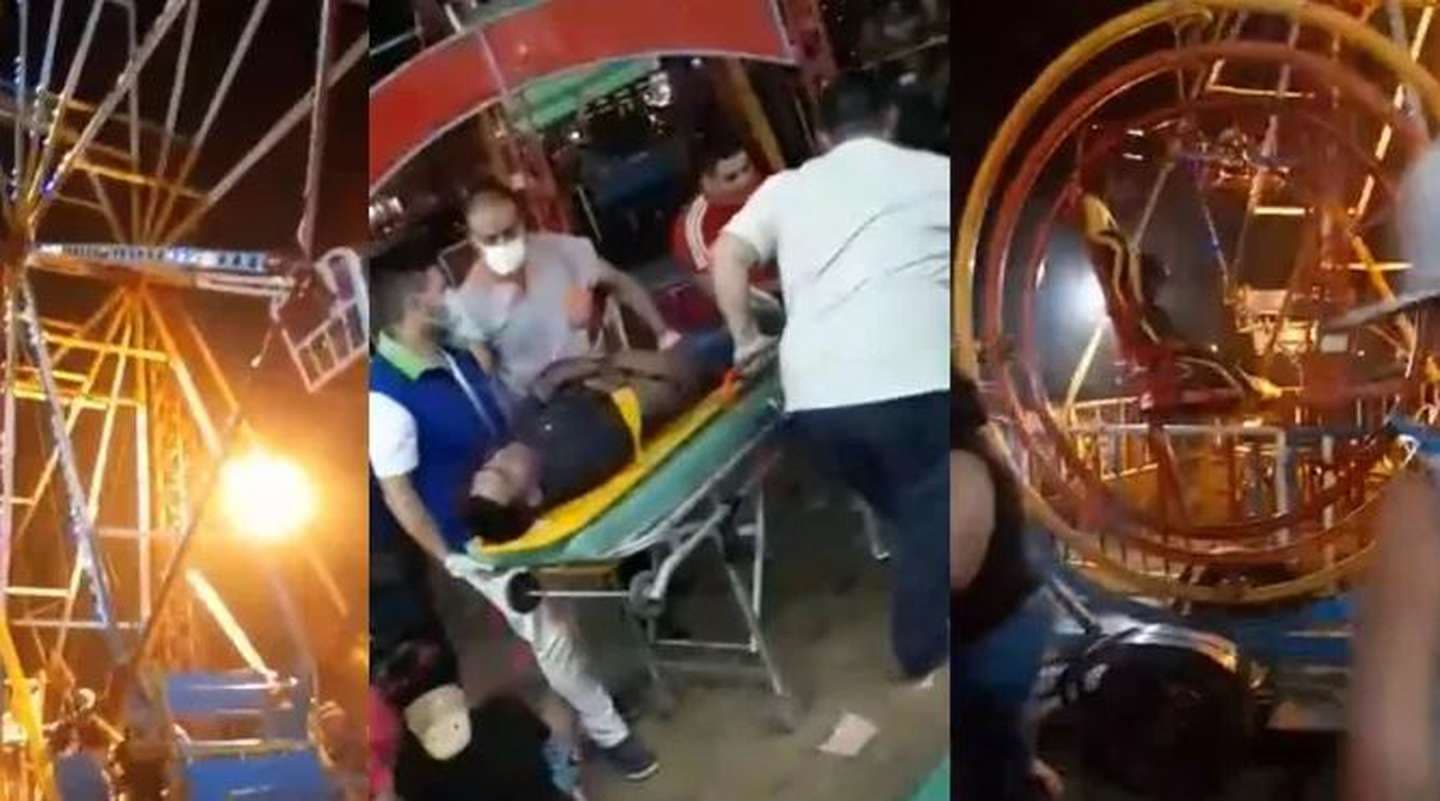 Un papá y su hijo cayeron al vacío luego de que se desprendiera una silla de “La vuelta al Mundo” en un parque de diversiones de José C. Paz: están graves