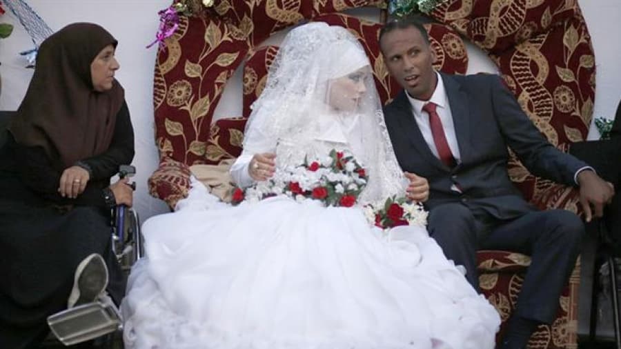 Gaza: en medio de la tregua, celebran casamiento en una escuela de la ONU