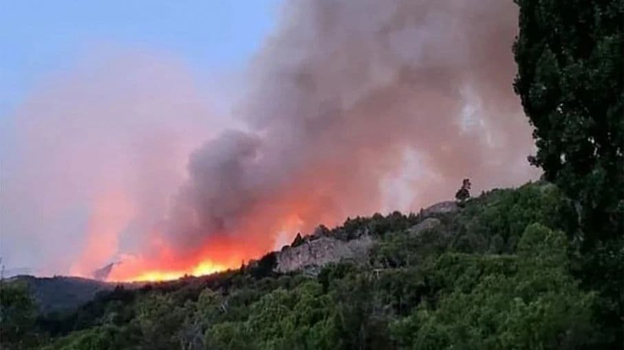 Las altas temperaturas complican el combate del fuego en el Parque Nacional Los Alerces