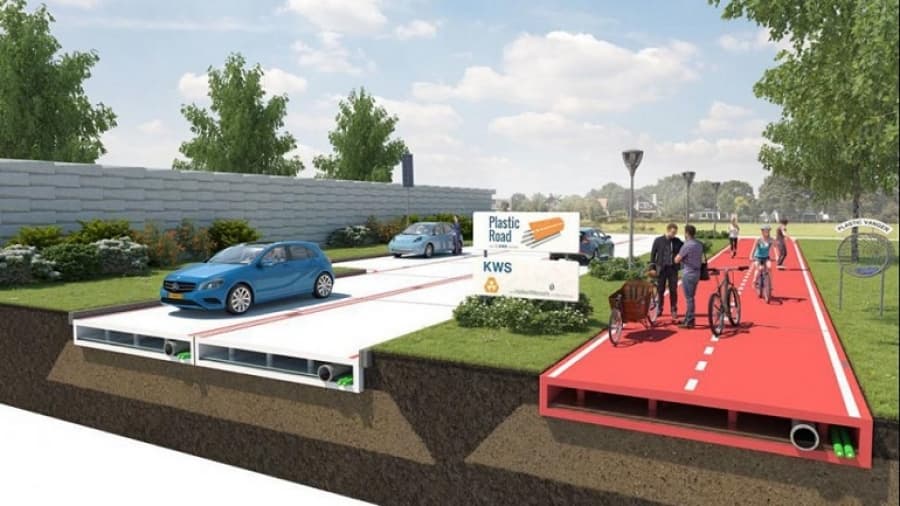 Chau al pavimento: se vienen las autopistas de plástico