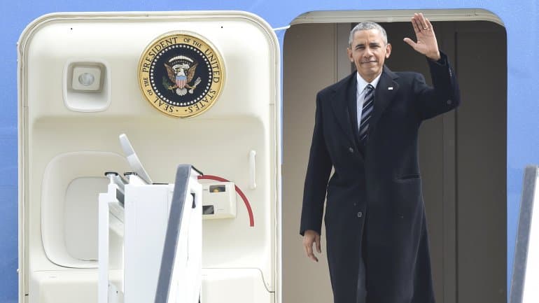 Barack Obama llegó a Alemania para defender el acuerdo comercial entre EEUU y Europa