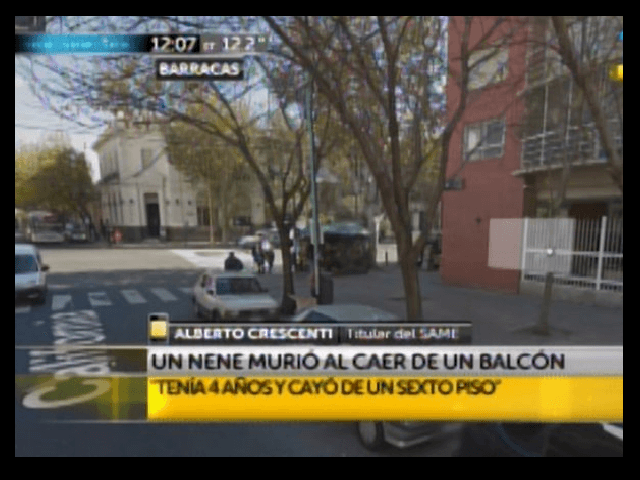 Murió un nene de 4 años tras caer de un sexto piso en Barracas