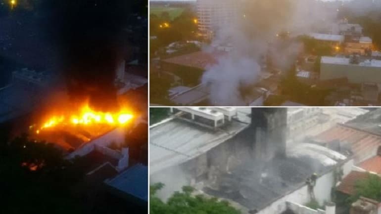 Se incendia una sucursal de Coto en Acassuso: trabajan siete dotaciones de bomberos