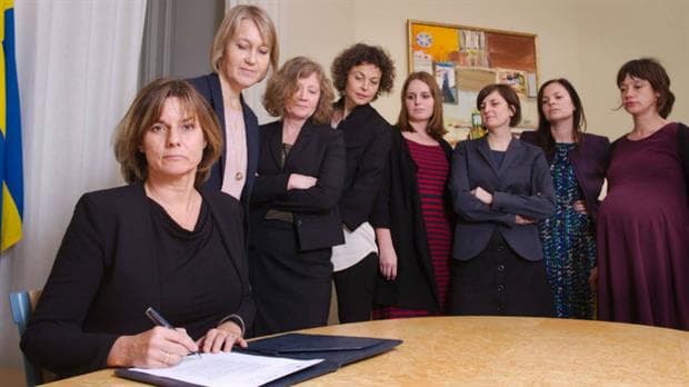Suecia contestó la «foto machista» de Donald Trump con una imagen de las mujeres de su gabinete