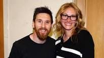 La emoción de Julia Roberts al conocer a Messi y a Cristiano Ronaldo en el Bernabéu
