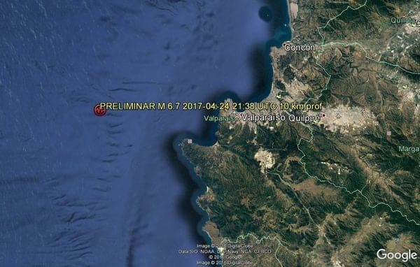 Fuerte sismo se registró en la zona central de Chile