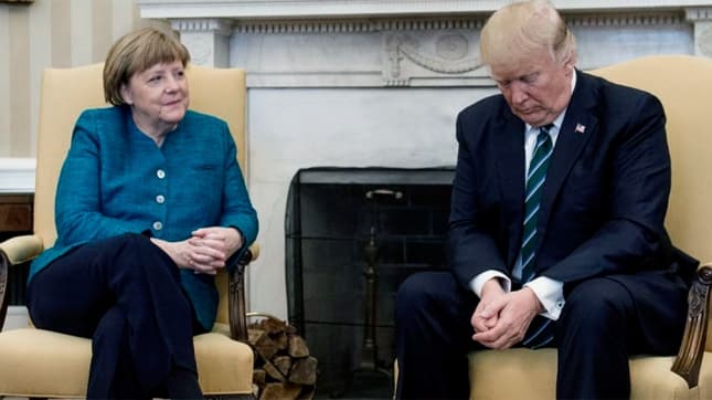 Trump le contestó a Merkel: criticó el déficit comercial y lo que aporta a la OTAN