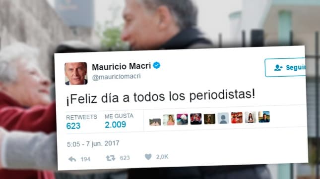 Macri usó las redes sociales para saludar a los periodistas en su día