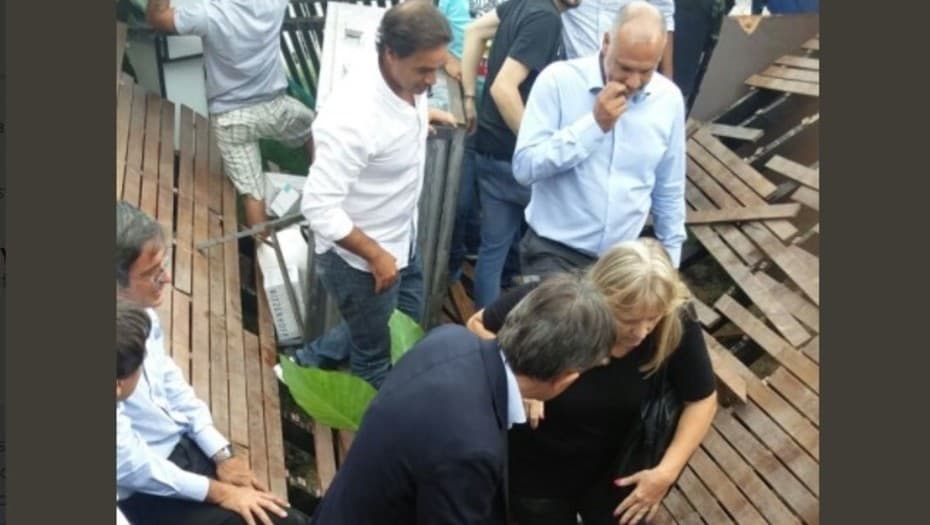 Se desplomó el escenario en la presentación del «vagón-restaurante» de Los Piletones
