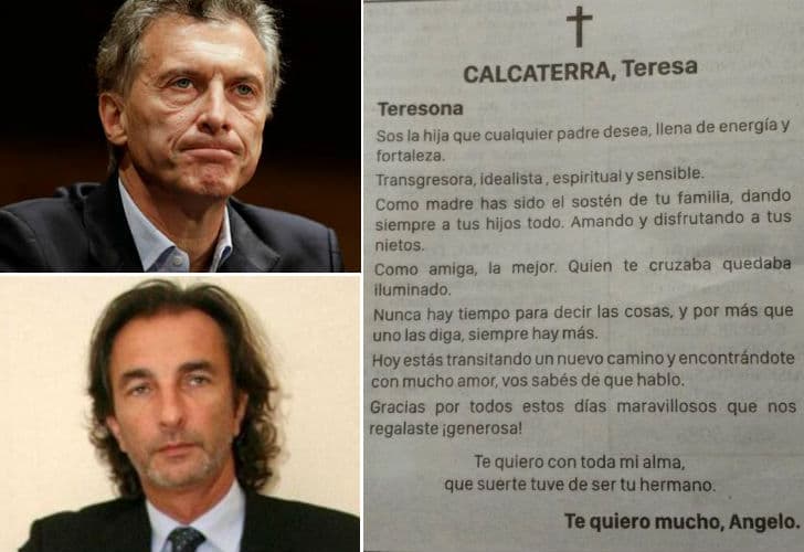 Murió una prima de Mauricio Macri: Teresa Calcaterra