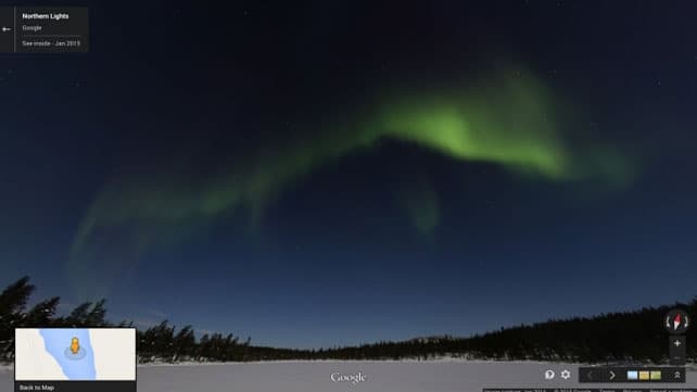 Con el Street View se podrá ver la aurora boreal