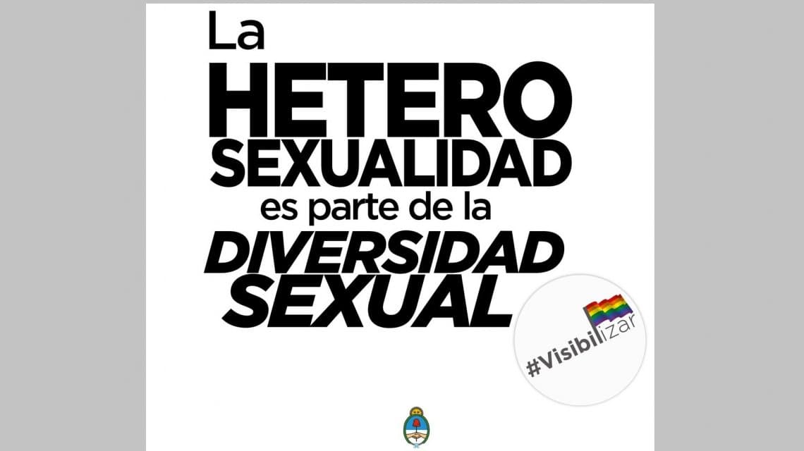 El insólito flyer de la secretaría de Derechos Humanos: piden «visibilizar» la heterosexualidad