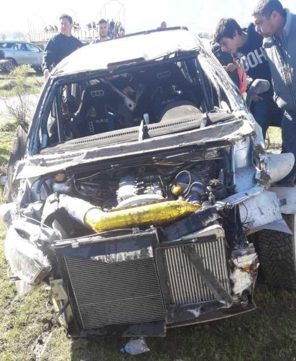 David Nalbandian volcó en el Rally Argentino y su auto quedó destruido