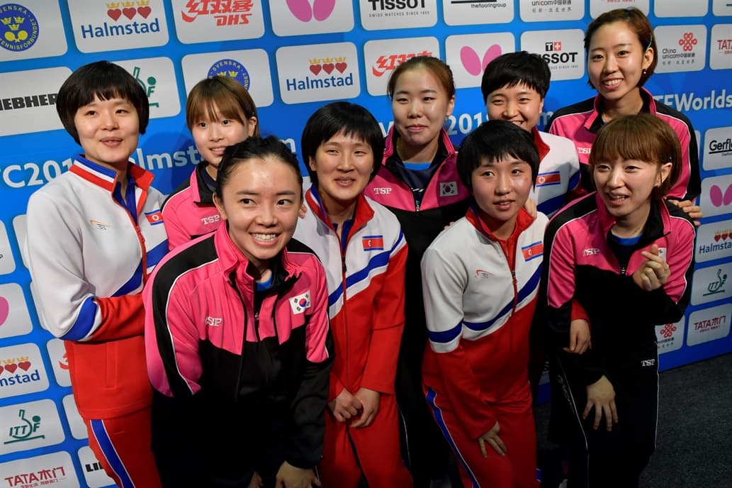 Corea Del Sur y Corea del Norte formaron un solo equipo en pleno torneo de tenis de mesa