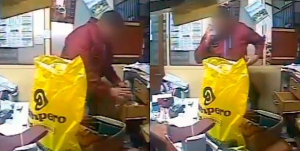 Un policía de la Ciudad fue a una ferretería por una denuncia de robo y lo escracharon robando $10 mil