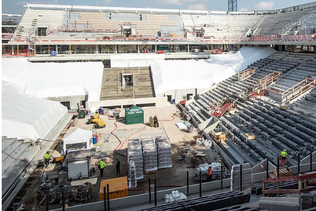 Roland Garros en obras. Así luce el estadio principal a tres meses del torneo