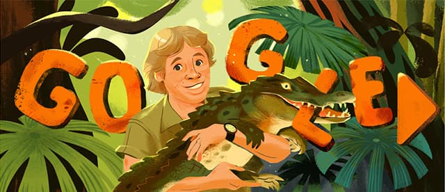 Google celebró a Steve Irwin, el «cazador de cocodrilos», en su doodle