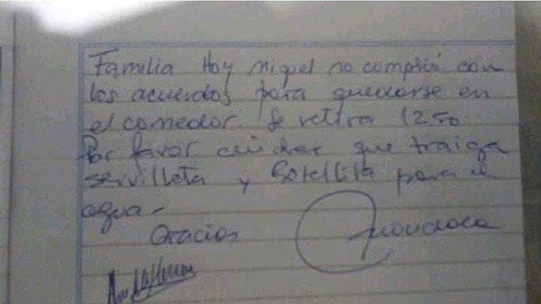 Neuquén: dejaron sin comer a cuatro alumnos por no llevar servilleta ni botellita de agua