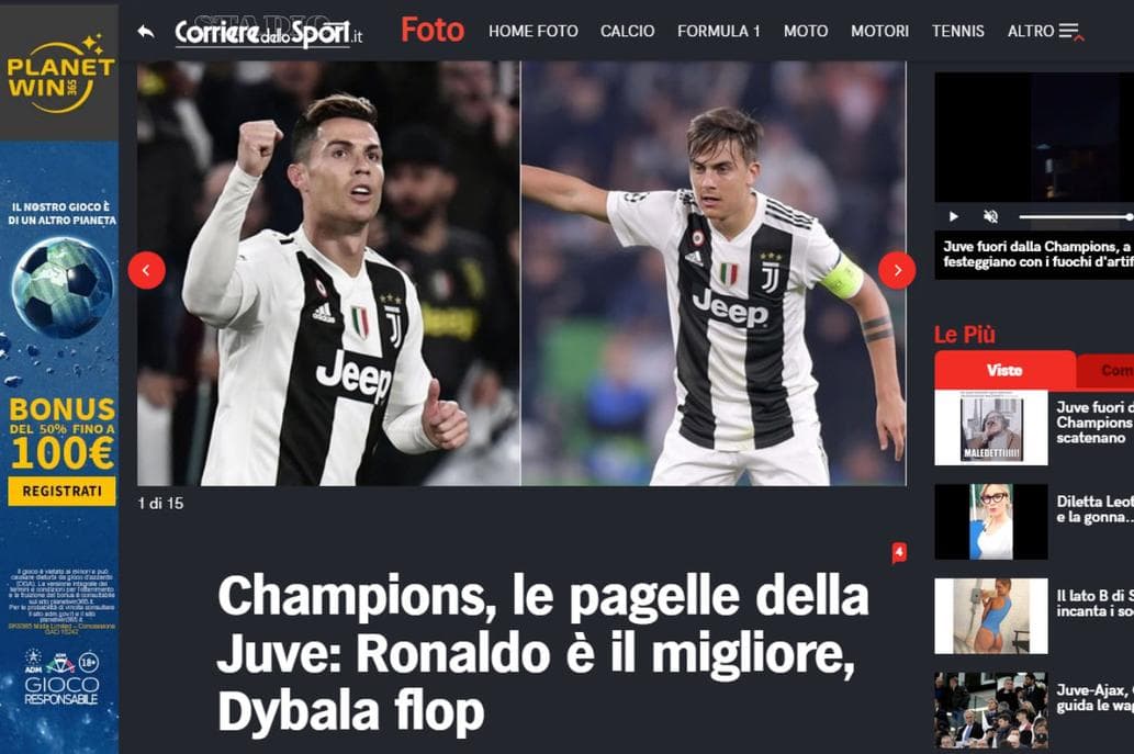 «Ya no es la Joya» y «el fracaso»: la fuerte crítica de la prensa italiana a Paulo Dybala