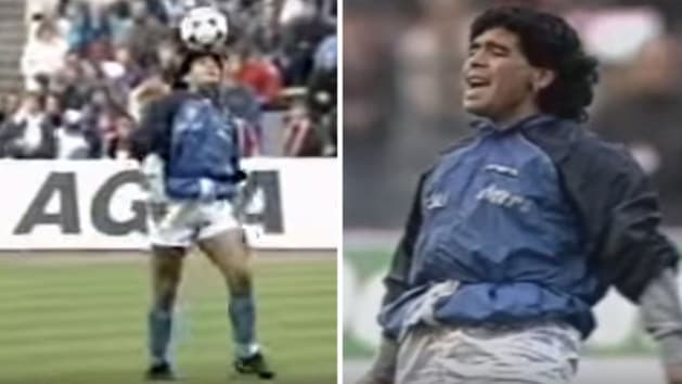 Maradona al compás de la canción «Live is life»: a 30 años del calentamiento más recordado de la historia