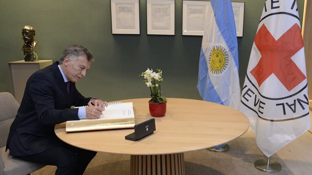 Macri se reunió con autoridades de la OMC y de la Cruz Roja