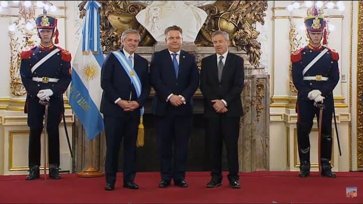 Alberto Fernández saludó a las delegaciones extranjeras en Casa Rosada