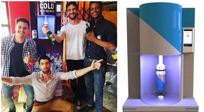 Un grupo de estudiantes creó una máquina que enfría bebidas en segundos