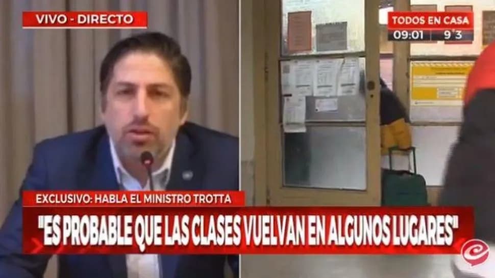 Trotta dijo que evalúan que las clases vuelvan antes de lo previsto